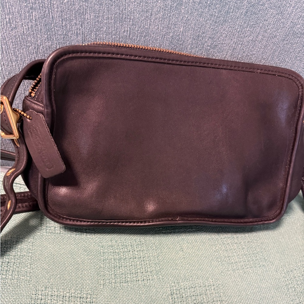 Coach vintage black Leather East West Compartment Bag - Picture 6 of 8